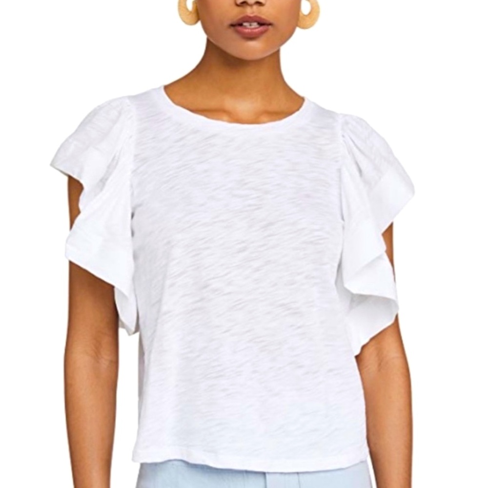 GOLDIE Bold Ruffle Tee T-Shirt Sz L